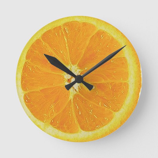 ORANGE-HALF WALL CLOCK RUNDE WANDUHR (Vorderseite)