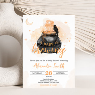 Orange Halloween A Baby Brewing Baby Dusche Einladung