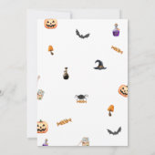 Orange Halloween Baby Brewing Baby Shower Einladung (Rückseite)