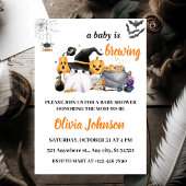 Orange Halloween Baby Brewing Baby Shower Einladung