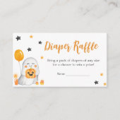 Orange Halloween Baby Duwer Diaper Raffle Begleitkarte (Vorderseite)