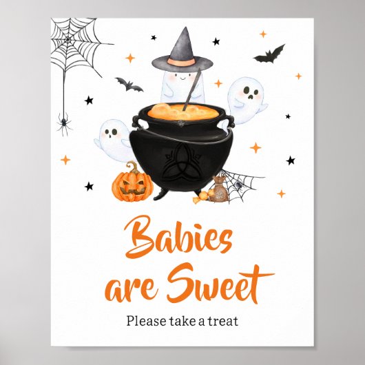 Orange Halloween Baby ist das Brennen Babys sind s Poster (Vorne)