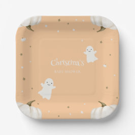 Orange Halloween Baby Shower Paper Plate Pappteller