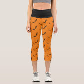 Orange Halloween/bat Capri Leggings (Vorderseite)