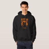 Orange Halloween Cat Bats Hoodie (Vorne ganz)