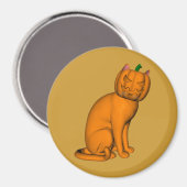 Orange Halloween Cat Magnet (Vorderseite/Rückseite)