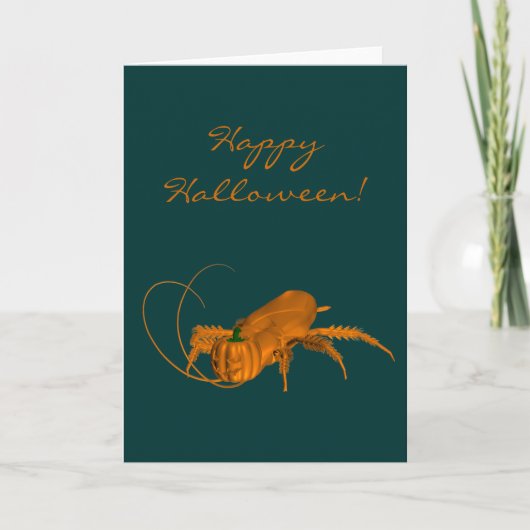 Orange Halloween Cockroach Karte (Vorderseite)