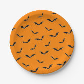 Orange Halloween Flying Bats Paper-Teller Pappteller (Vorderseite)