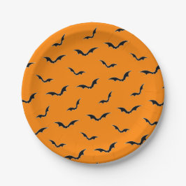 Orange Halloween Flying Bats Paper-Teller Pappteller