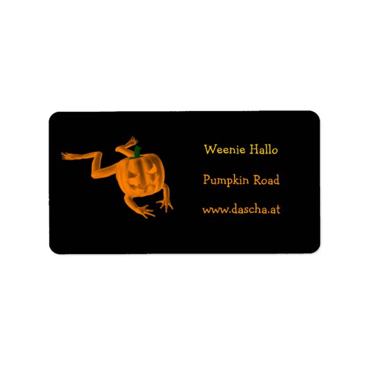 Orange Halloween Frosch Adressaufkleber (Vorne)