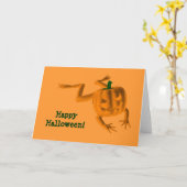 Orange Halloween Frosch Karte (Gelbe Blume)