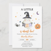 Orange Halloween Ghost Little Boo Baby Dusche Einladung (Vorderseite)