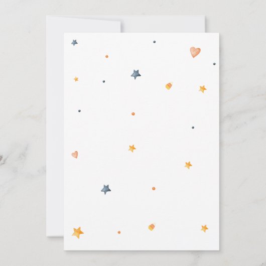 Orange Halloween Ghost Little Boo Baby Dusche Einladung (Rückseite)