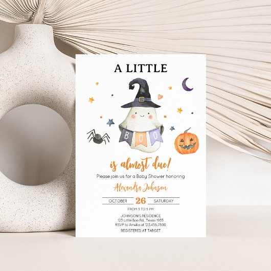 Orange Halloween Ghost Little Boo Baby Dusche Einladung
