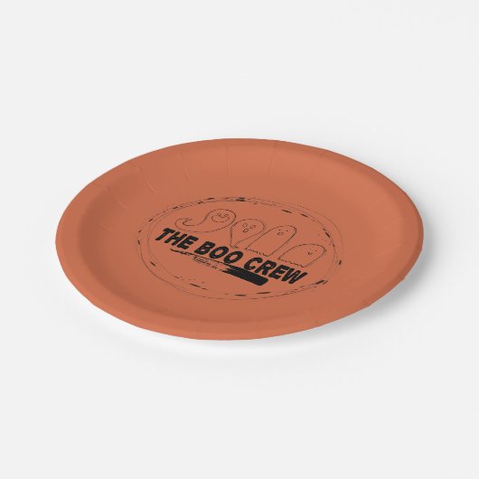 Orange Halloween Ghosts Pappteller (Schrägansicht)