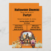 Orange Halloween Gnome Party Einladung (Vorne/Hinten)
