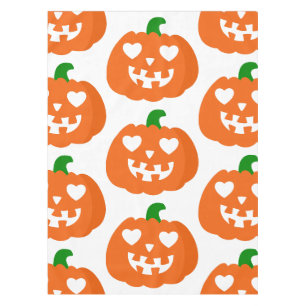orange Halloween-Herz-Kürbis Jack-o-Laterne Tischdecke
