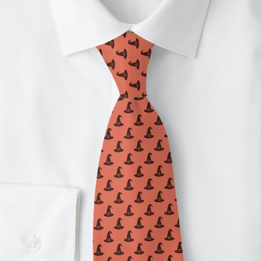 Orange Halloween Hexenhut Krawatte