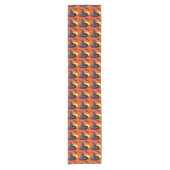 Orange Halloween-Hexenhut-Muster Tischläufer (Vorderseite)