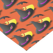 Orange Halloween-Hexenhut-Muster Tischläufer (Ecke)