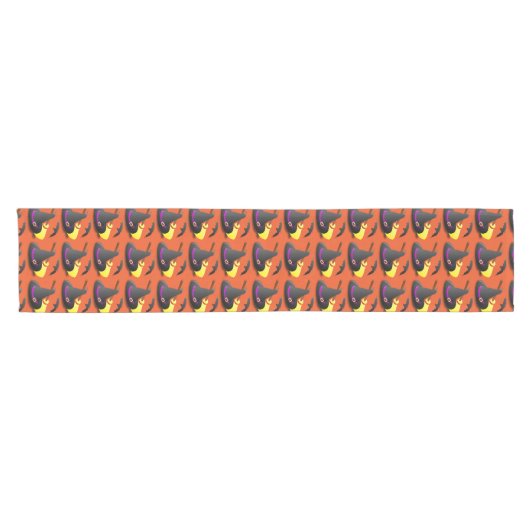 Orange Halloween Hexenhutenpattern Tischläufer (Horizontal)