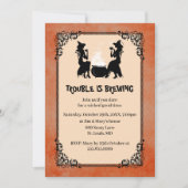 Orange Halloween Hexenprobleme ist das Brechen von Einladung (Vorderseite)