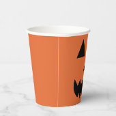 Orange Halloween Jack-O-Lantern Pumpkin-Gesicht Pappbecher (Rechts)