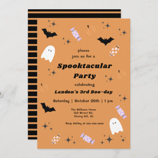 Orange Halloween Jedes Jahr Spooktacular Geburtsta Einladung