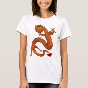 Orange Halloween-Kürbis-Drache T-Shirt