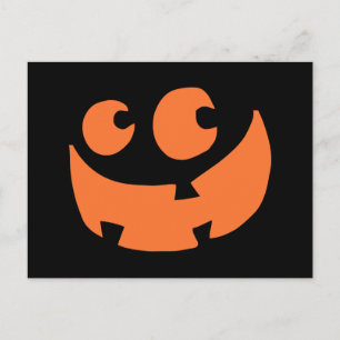 Orange Halloween-Kürbis Happy Halloween Postkarte