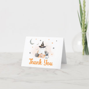 Orange Halloween Little Boo Baby Dusche Dankeskarte