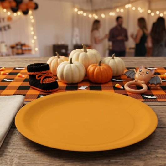 Orange Halloween Pappteller