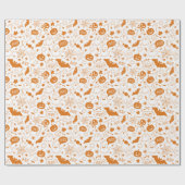 Orange Halloween Pattern Happy Halloween Art Geschenkpapier (Flach)