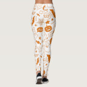 Orange Halloween Pattern Happy Halloween Art Leggings (Rückseite)