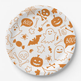 Orange Halloween Pattern Happy Halloween Art Pappteller