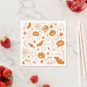 Orange Halloween Pattern Happy Halloween Art Serviette (Beispiel)