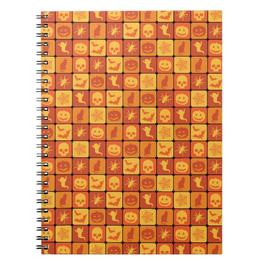 Orange Halloween Pattern Notizblock (Vorderseite)