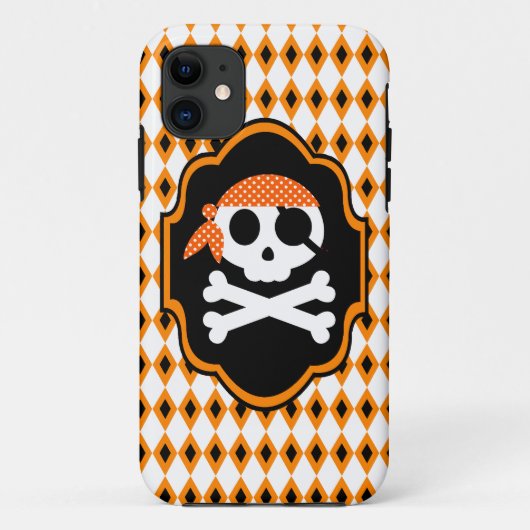 Orange Halloween Pirate Goth Phone Case (Rückseite)