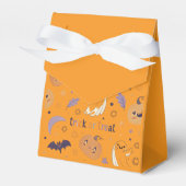 "Orange Halloween Pumpkin and Ghost Favor Box" Geschenkschachtel (Vorderseite)