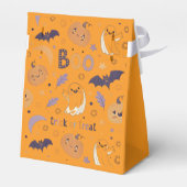 "Orange Halloween Pumpkin and Ghost Favor Box" Geschenkschachtel (Rückseite)