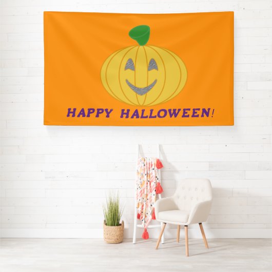 Orange Halloween Pumpkin Banner (Insitu)