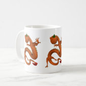 Orange Halloween Pumpkin Dragon Kaffeetasse (Vorderseite Links)
