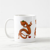 Orange Halloween Pumpkin Dragon Kaffeetasse (Links)