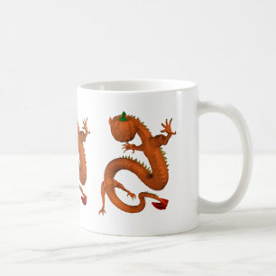 Orange Halloween Pumpkin Dragon Kaffeetasse