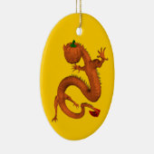 Orange Halloween Pumpkin Dragon Keramik Ornament (Rechts)