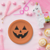 Orange Halloween Pumpkin Kürbislaterne Paper Plat Pappteller (Party)