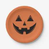 Orange Halloween Pumpkin Kürbislaterne Paper Plat Pappteller (Vorderseite)