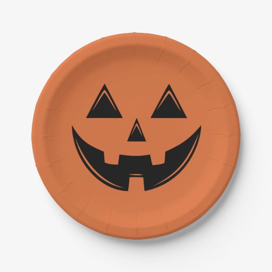 Orange Halloween Pumpkin Kürbislaterne Paper Plat Pappteller (Vorderseite)