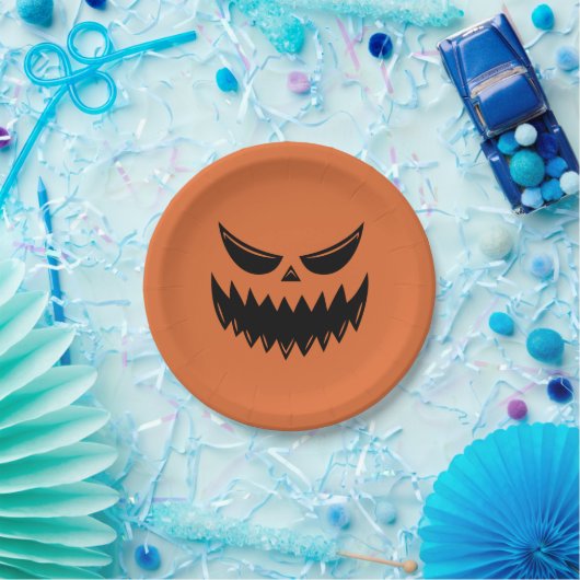Orange Halloween Pumpkin Kürbislaterne Pappteller (Party)