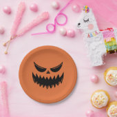 Orange Halloween Pumpkin Kürbislaterne Pappteller (Party)